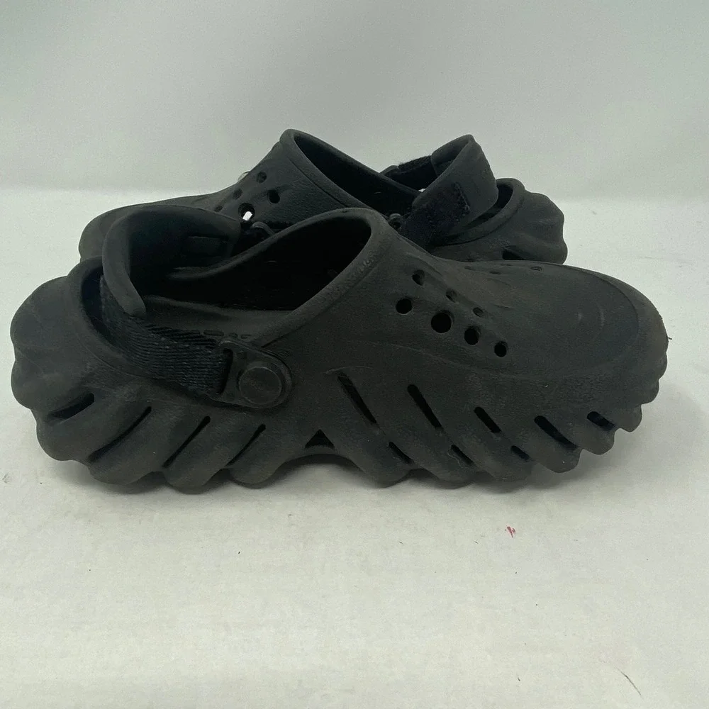 Crocs Echo Clog Black Sporty Streetwear Sandals C12 Kids 207937-001